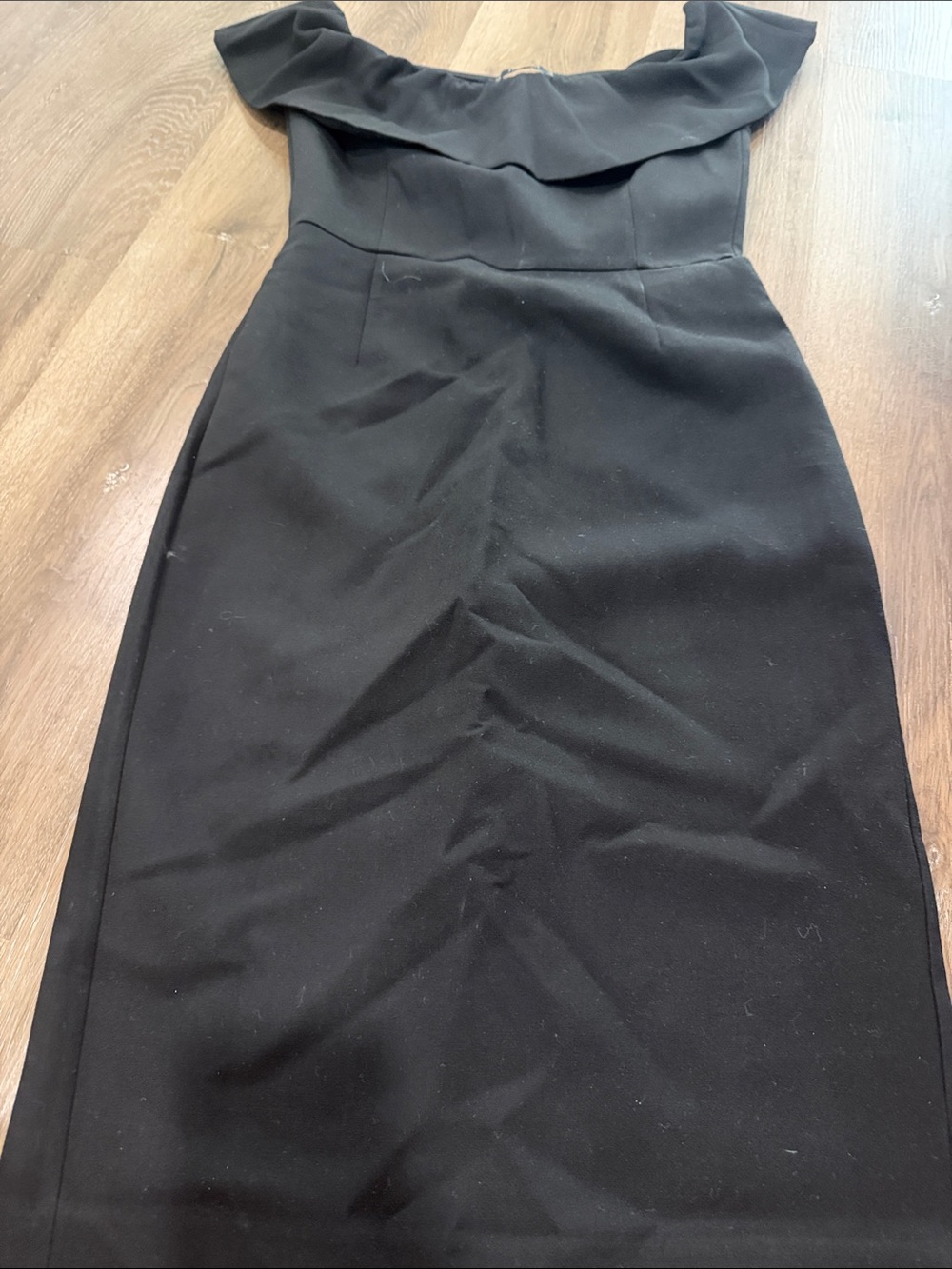 Zara Black Off-Shoulder Pencil Dress